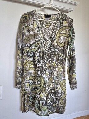 Athleta Paisley V-Neck Tunic Cover Up in Multi